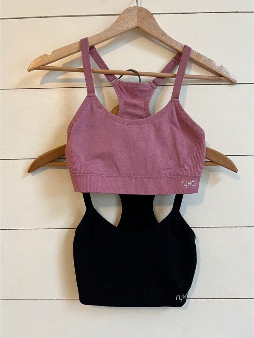 Ryka Athletic Top Sports Bra Women's Size S Black Rose Sportswear Workout Yoga